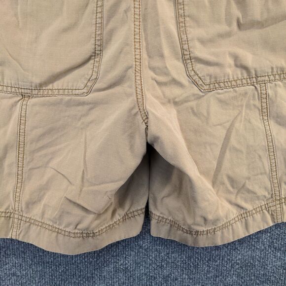 Eddie Bauer Women's Chino Shorts Tan Size 8 100% Cotton Slash Pockets - Picture 4 of 11